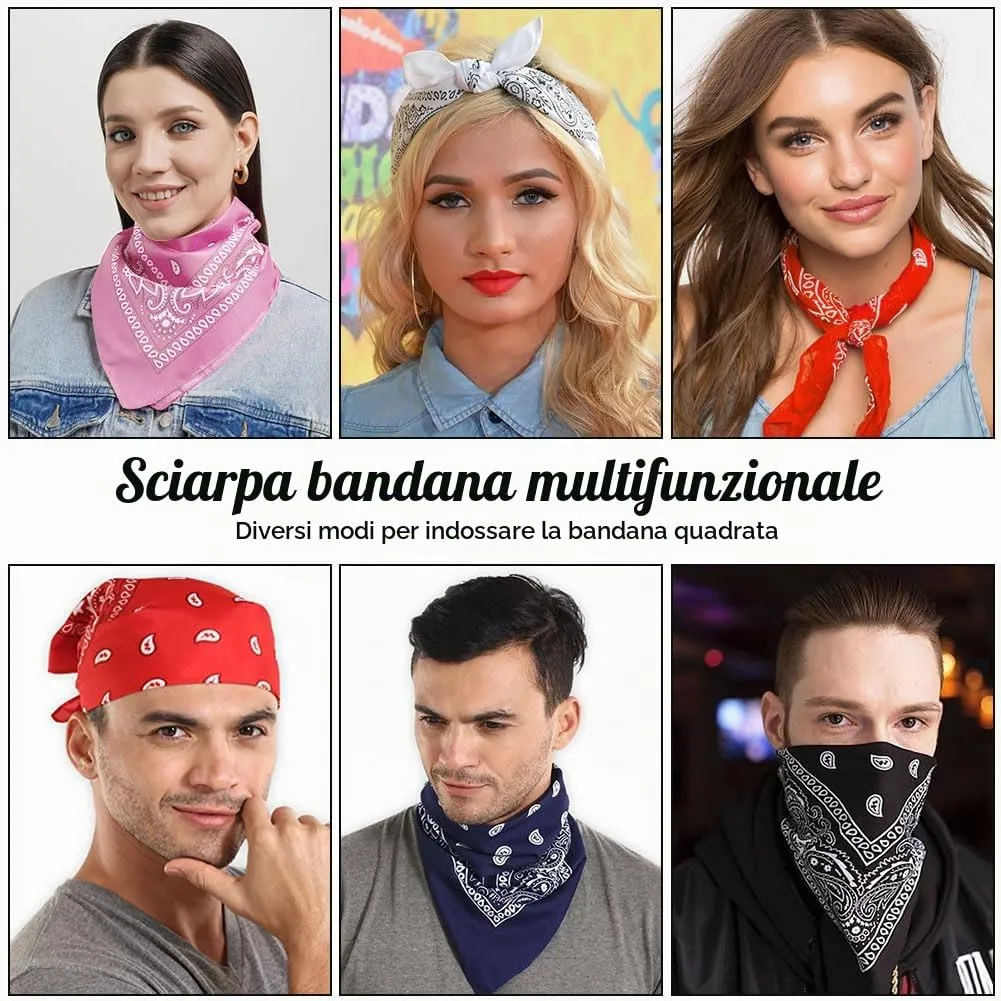 Aomig Bandana Rosa Chiaro con Motivo di Anacardi, 55 x 55 cm - immagine 6