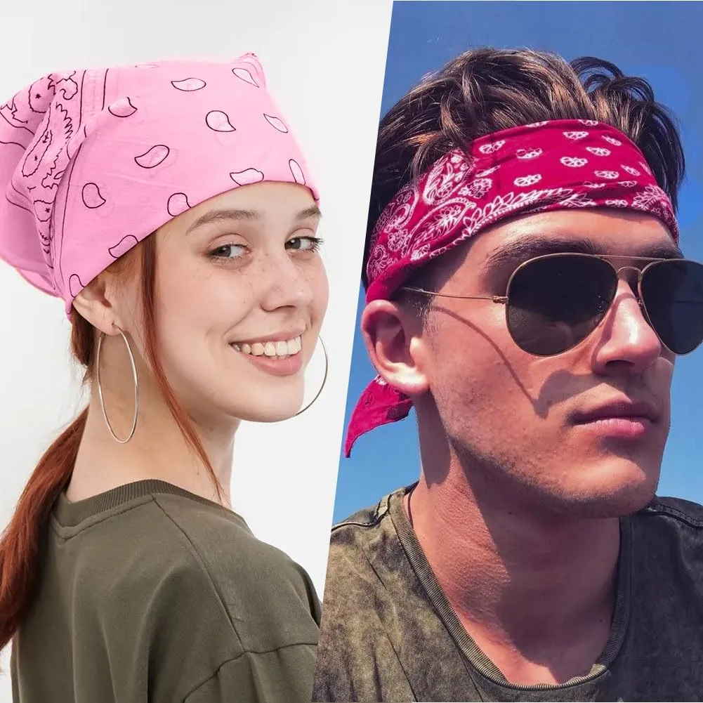 Aomig Bandana Rosa Chiaro con Motivo di Anacardi, 55 x 55 cm - immagine 7