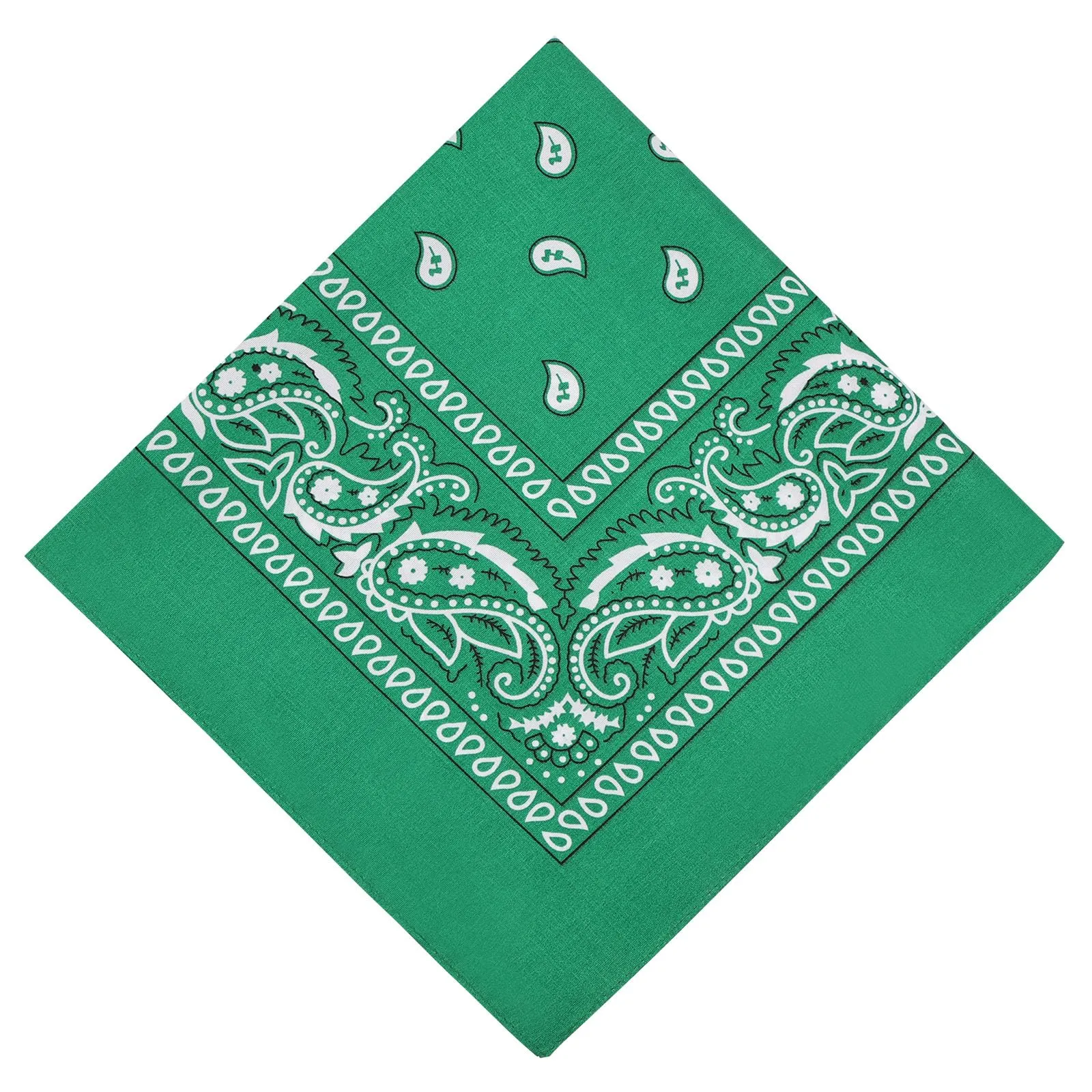 Aomig Bandana Verde Scuro con Motivo di Anacardi, 55 x 55 cm - immagine 1