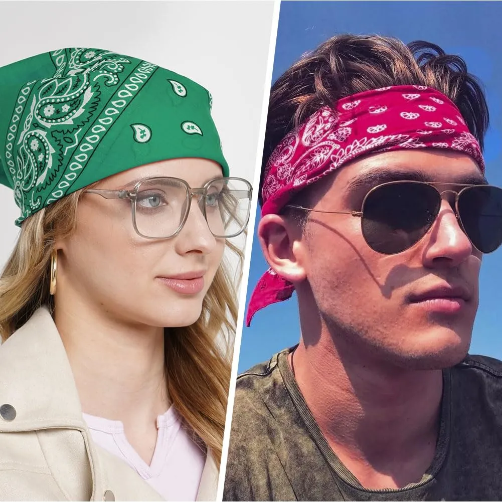 Aomig Bandana Verde Scuro con Motivo di Anacardi, 55 x 55 cm - immagine 7