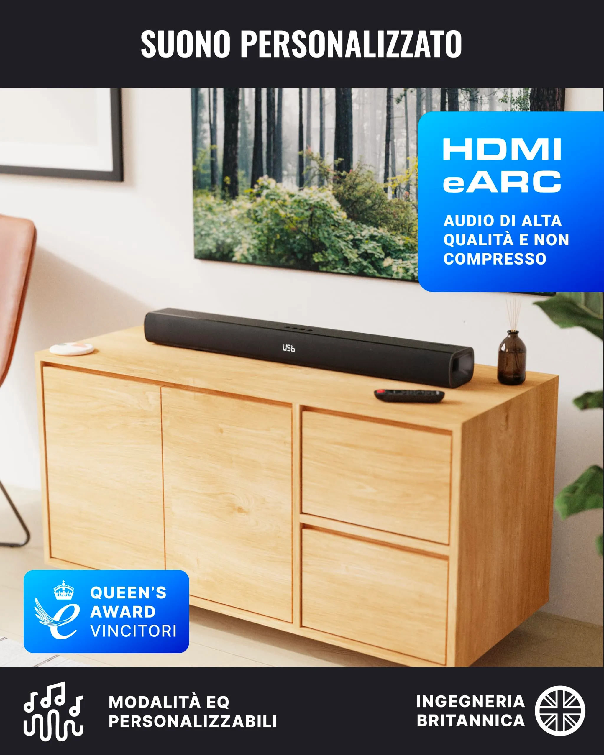 Majority Naga 80 140W Soundbar with Bluetooth and HDMI ARC - immagine 4