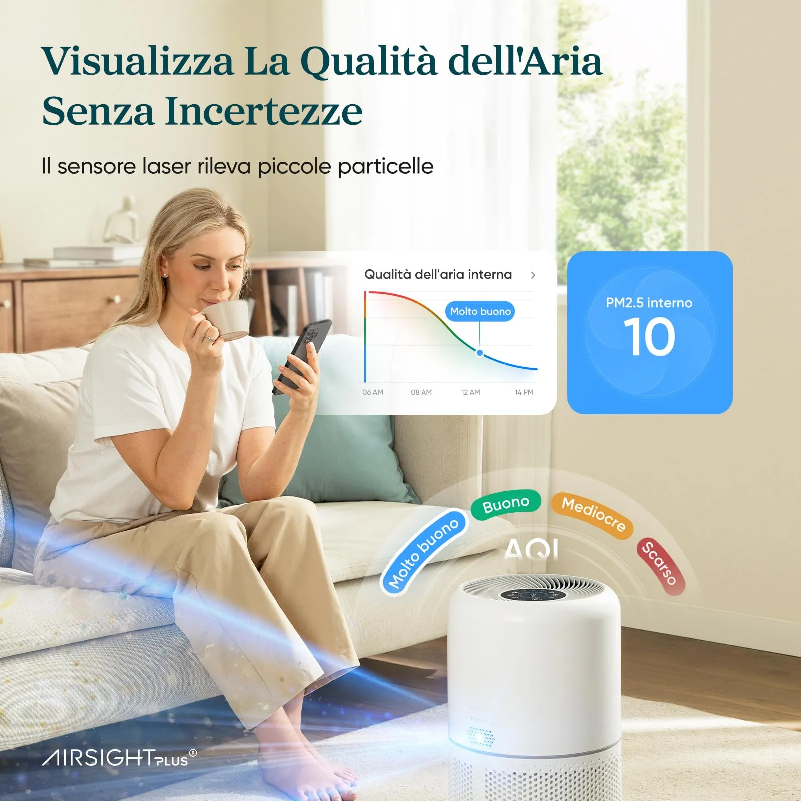Levoit Core 300S Purificatore d'Aria Smart, CADR 258m³/h, fino a 54m² - immagine 2