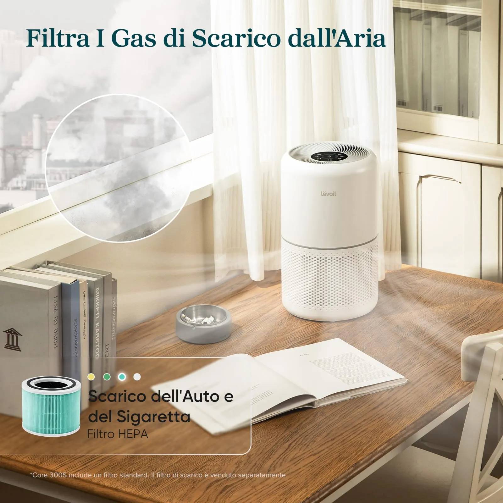 Levoit Core 300S Purificatore d'Aria Smart, CADR 258m³/h, fino a 54m² - immagine 3