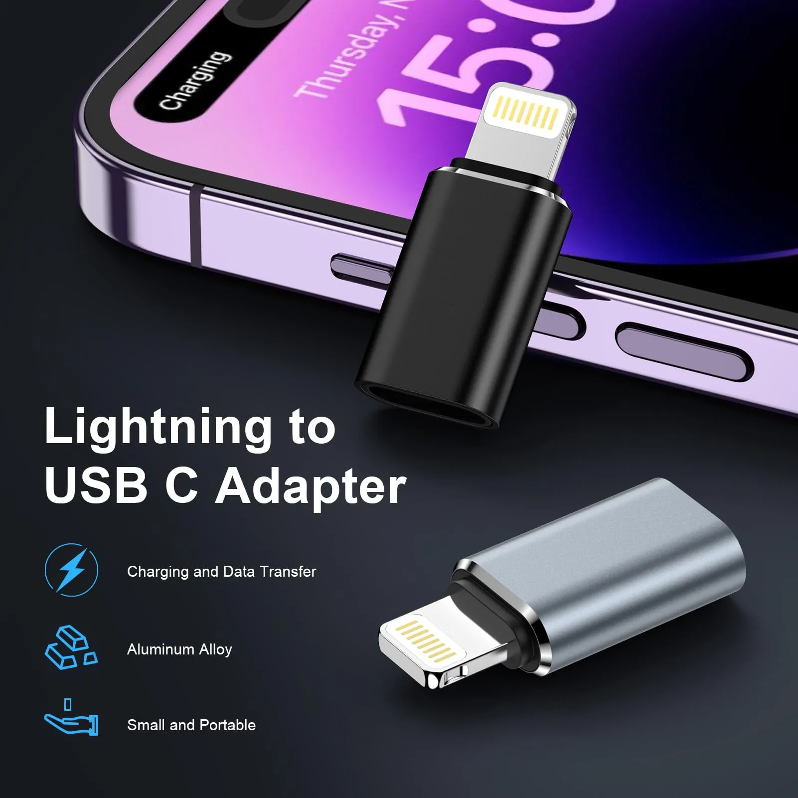 Haoano Adattatore da USB C a Lightning, Confezione da 3 pezzi - immagine 2