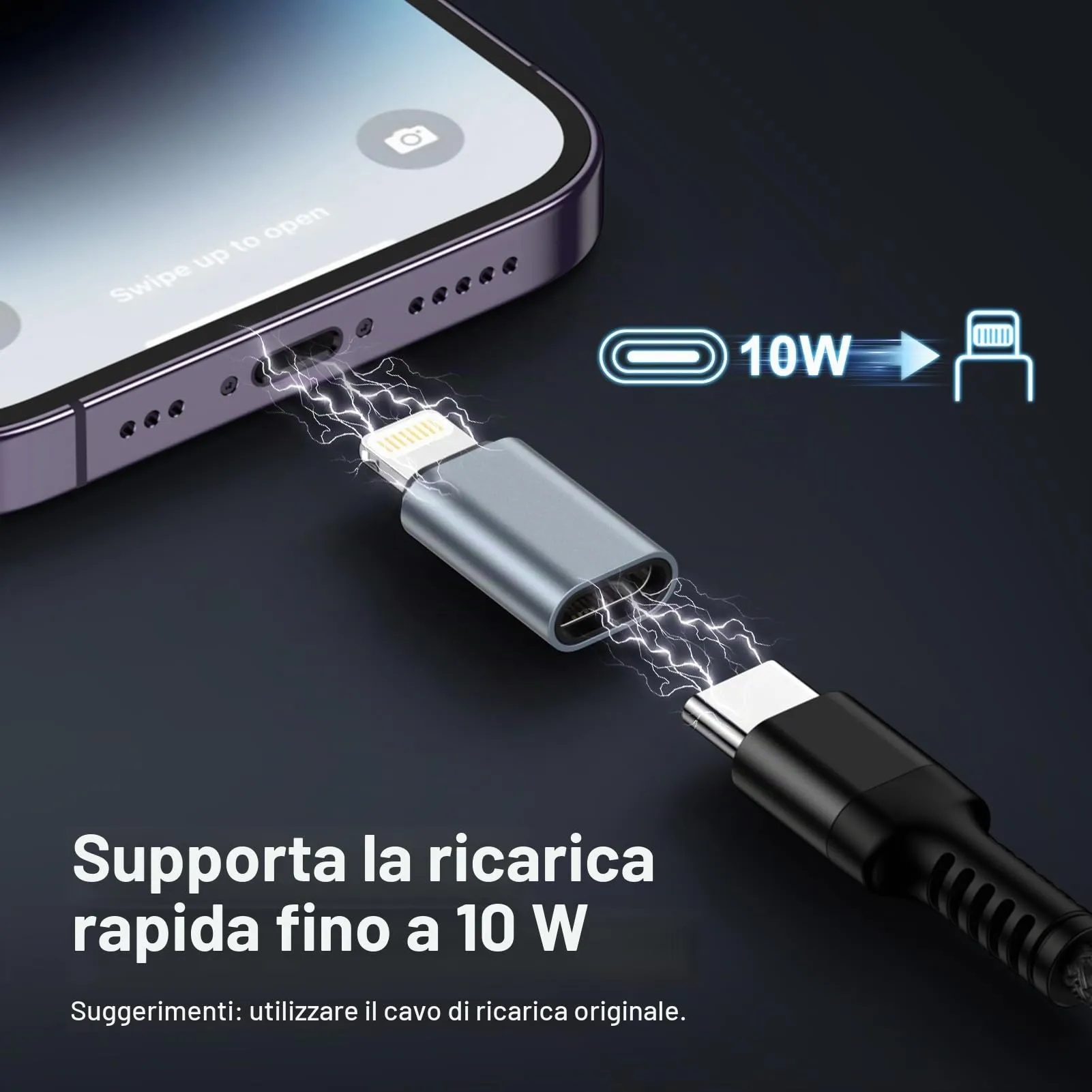 Haoano Adattatore da USB C a Lightning, Confezione da 3 pezzi - immagine 3