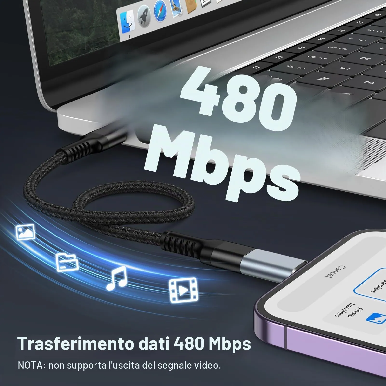 Haoano Adattatore da USB C a Lightning, Confezione da 3 pezzi - immagine 4
