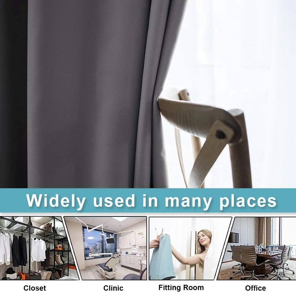 PONY DANCE Tenda Oscurante Termica Isolante con Anelli, 254x210 cm, Grigio - immagine 4