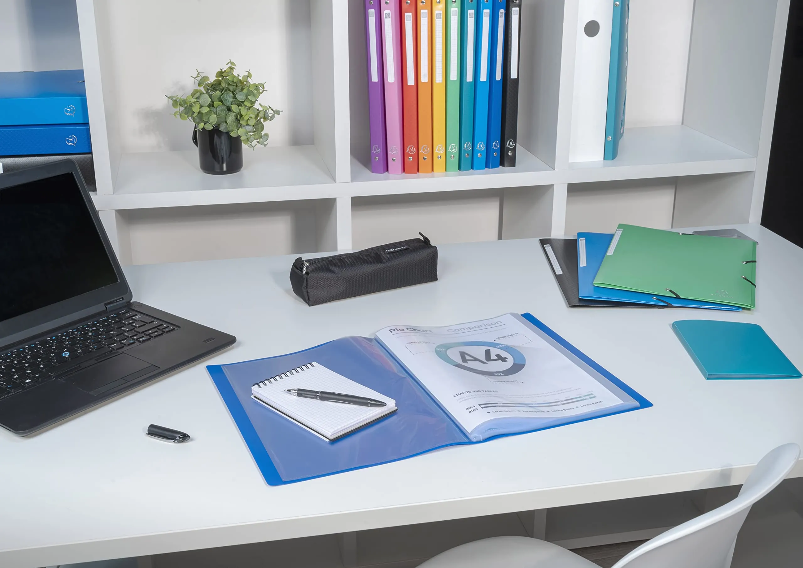 Exacompta OPAK Raccoglitore A4, 100 Buste Trasparenti Lisce, 24x32 cm, Viola, Cod. 88116E - immagine 7