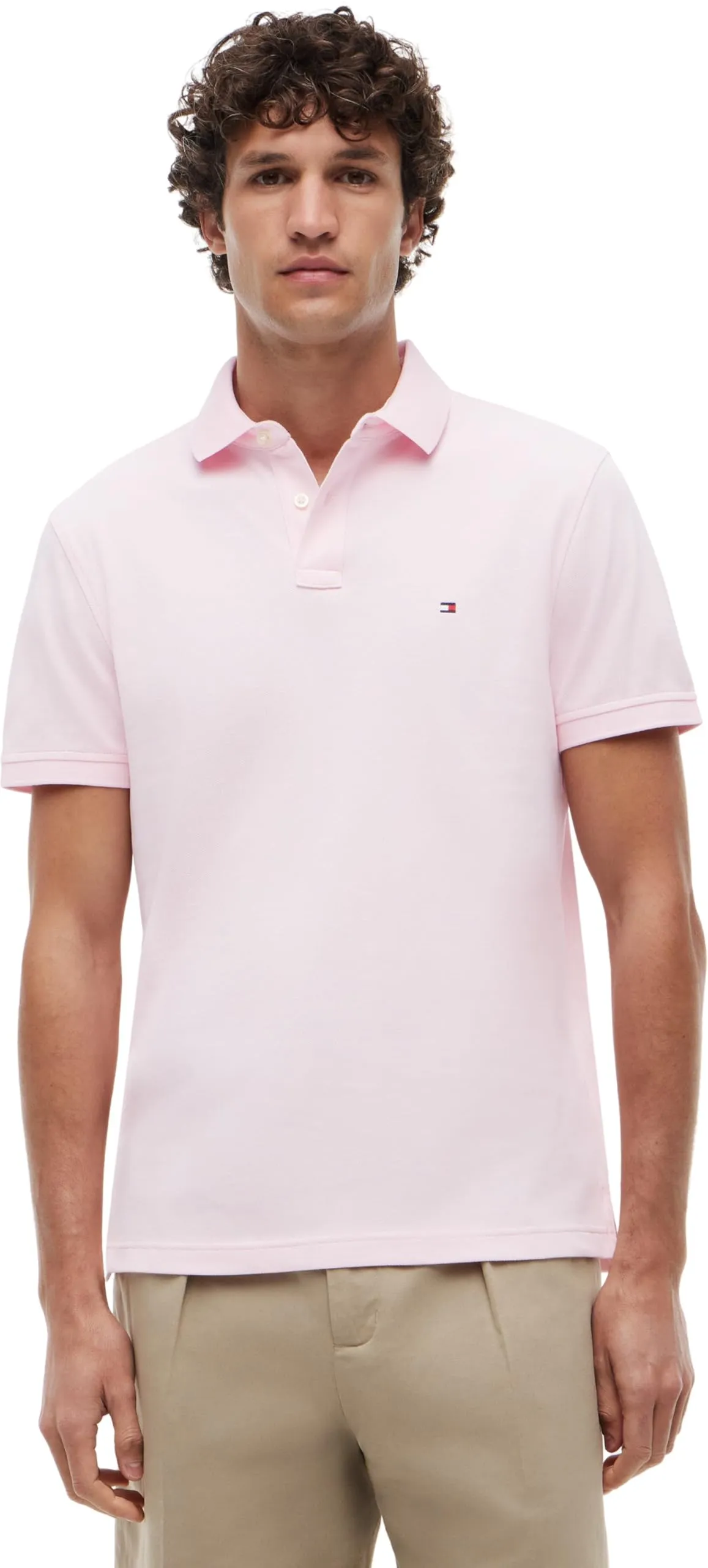 Tommy Hilfiger Uomo Maglietta Polo Maniche Corte 1985 Regular Fit, Pink Lily, M - immagine 1