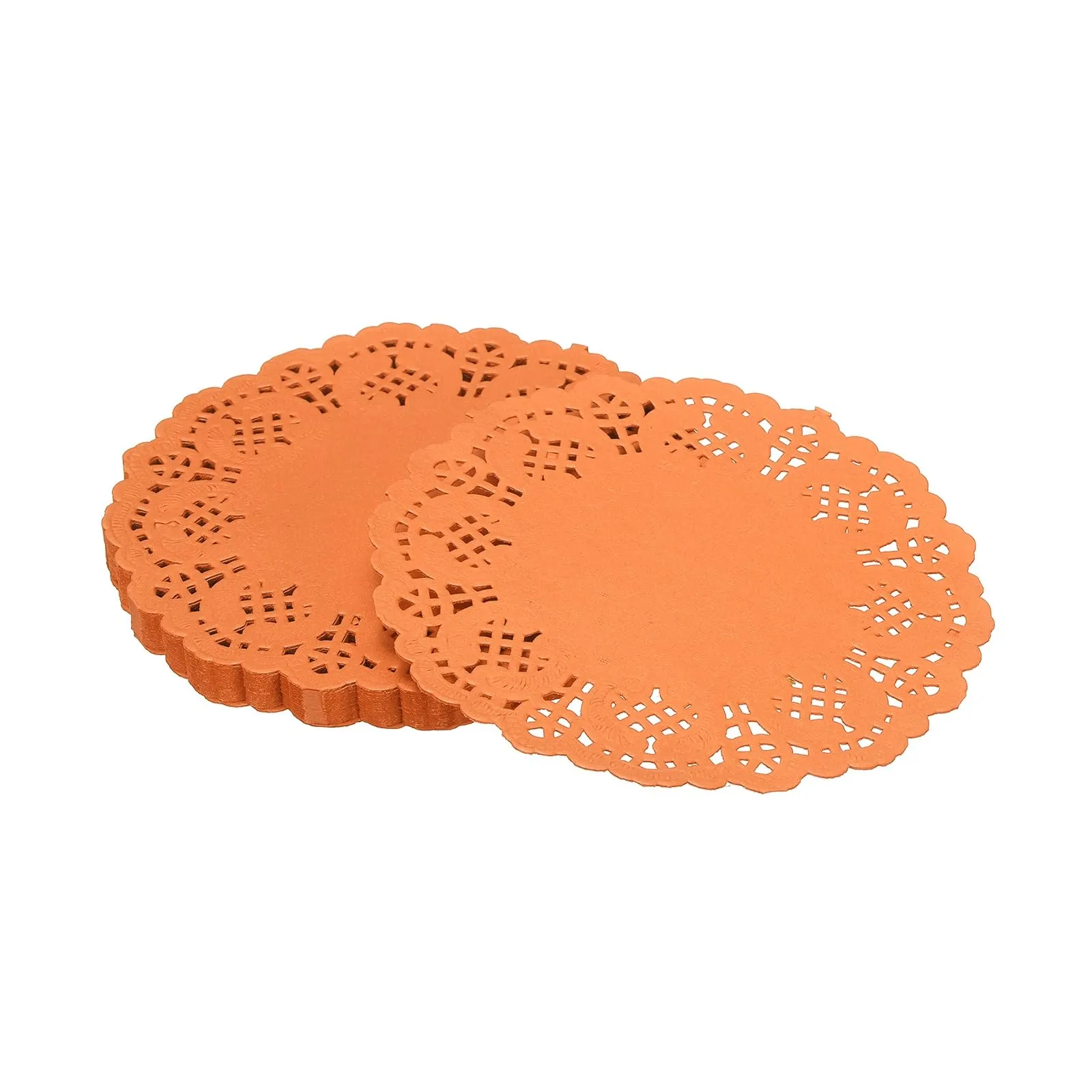 YELARXI Centrini di carta usa e getta rotondi, 8,9 cm, arancione, confezione da 50 - immagine 1