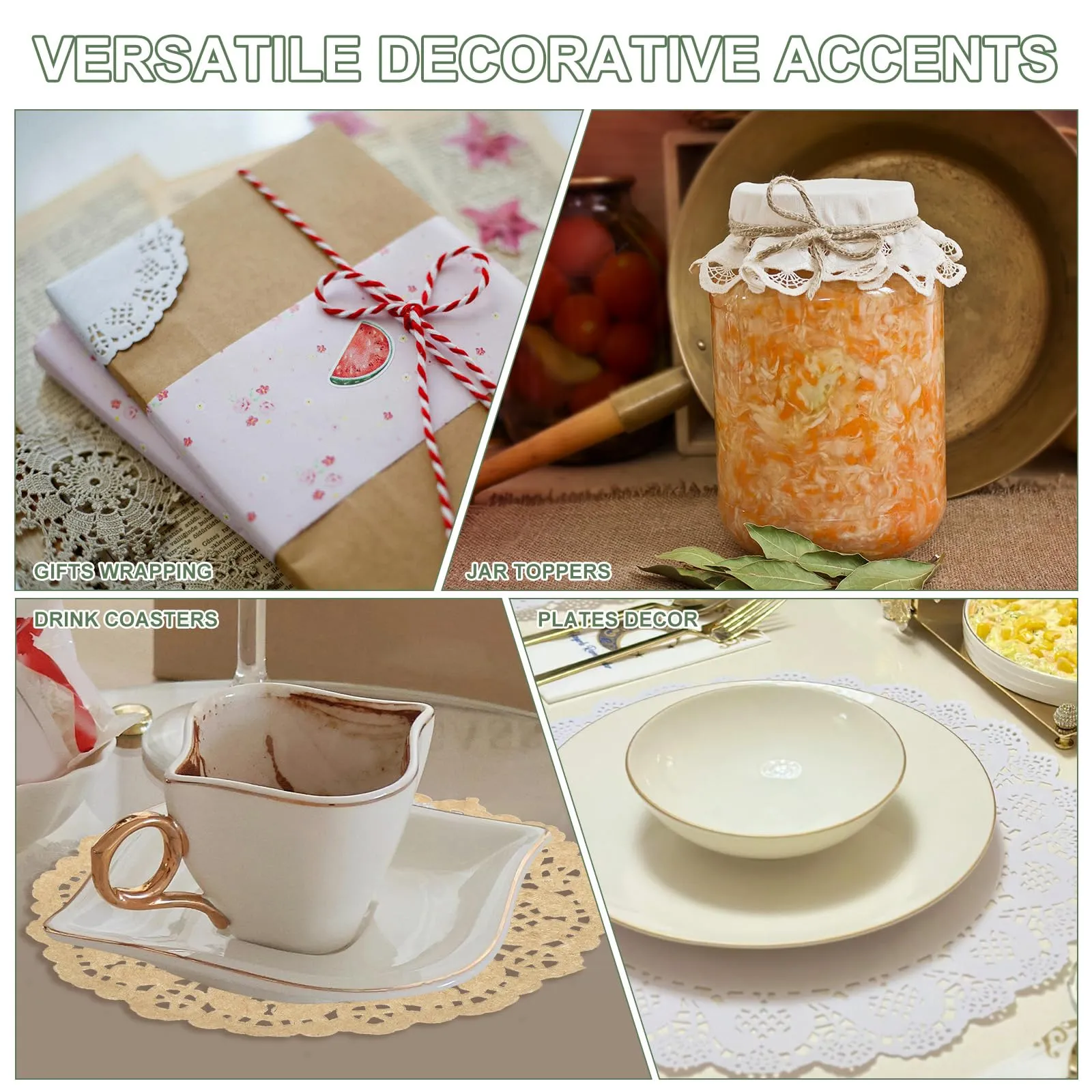 YELARXI Centrini di carta usa e getta rotondi, 8,9 cm, arancione, confezione da 50 - immagine 7