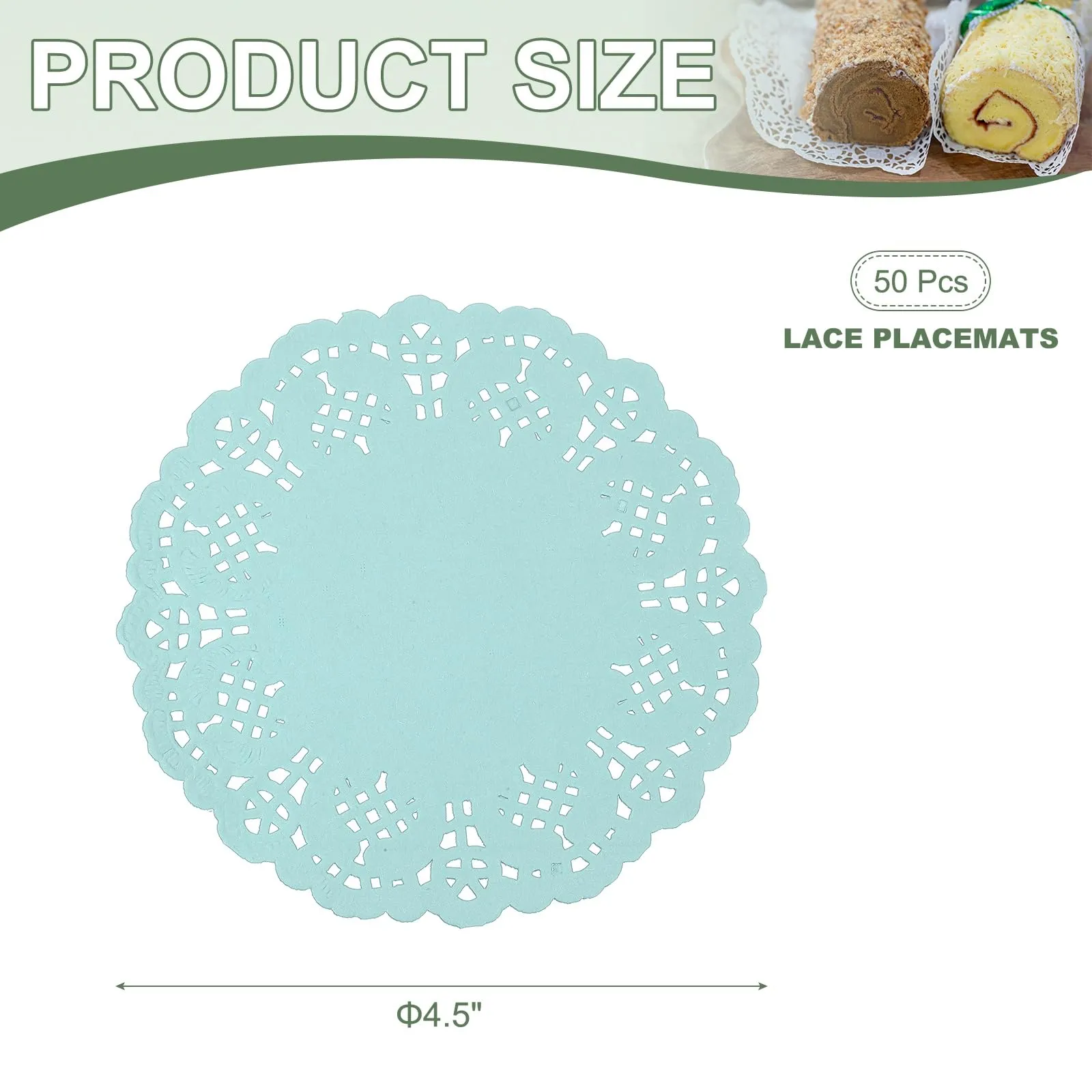 YELARXI Centrini di carta usa e getta rotondi, 11,4 cm, Blu, confezione da 50 - immagine 2