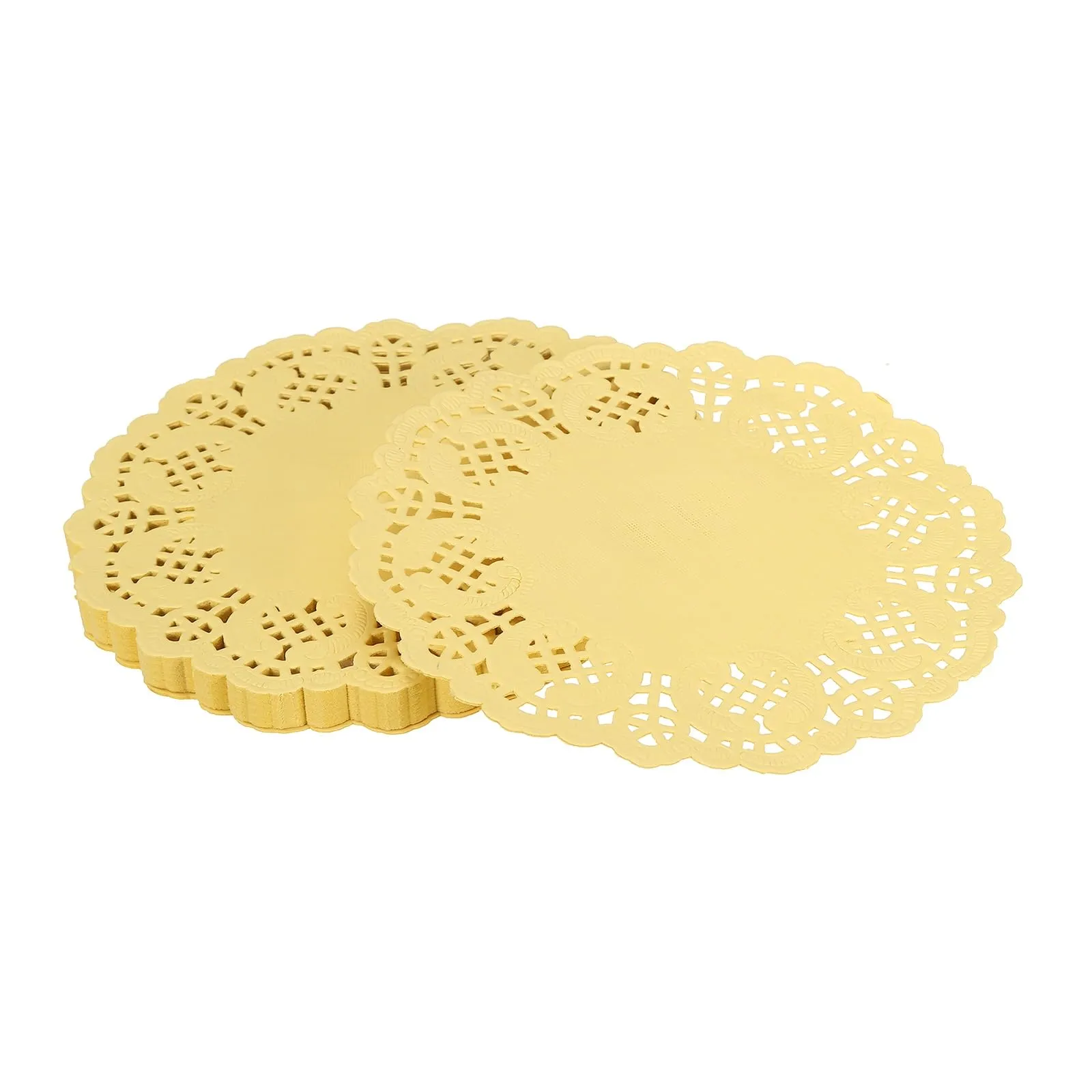 YELARXI Centrini di carta usa e getta, rotondi, 11,4 cm, giallo, confezione da 50 - immagine 1