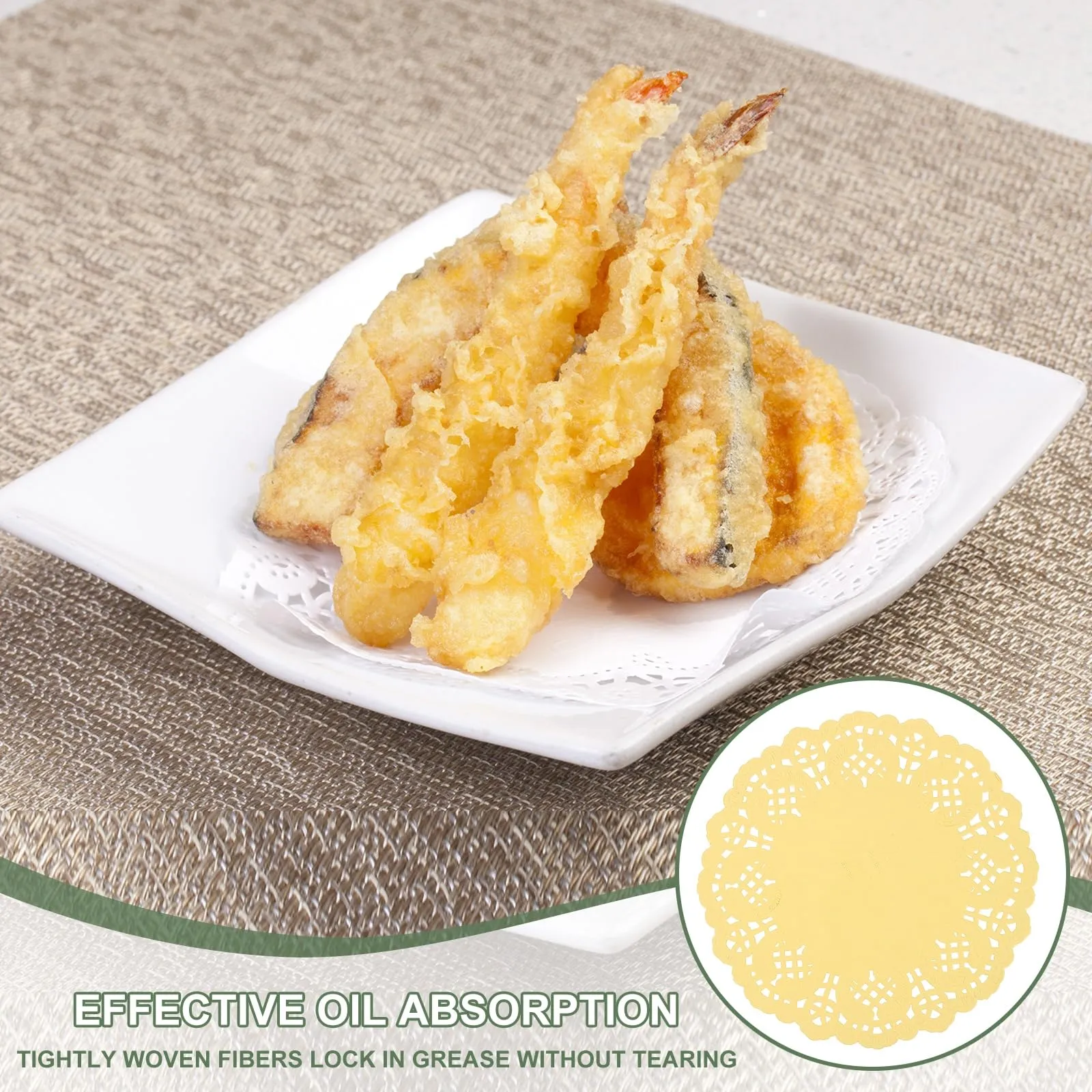 YELARXI Centrini di carta usa e getta, rotondi, 11,4 cm, giallo, confezione da 50 - immagine 4