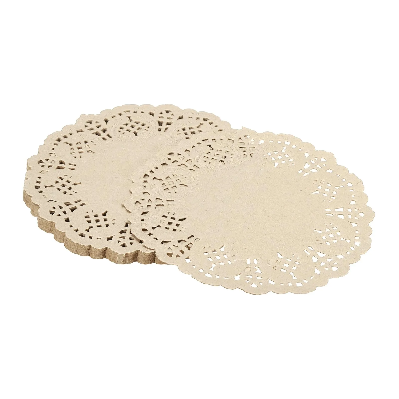 YELARXI Centrini di carta usa e getta, rotondi, 11,4 cm, Kraft, confezione da 50 - immagine 1