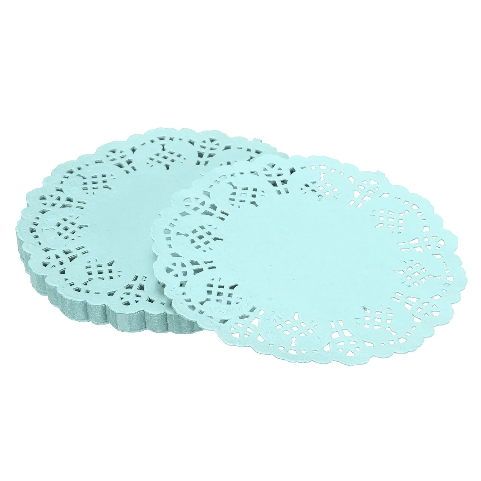 YELARXI Centrini di carta e pizzo rotondi, 14 cm, blu, confezione da 50 - immagine 1