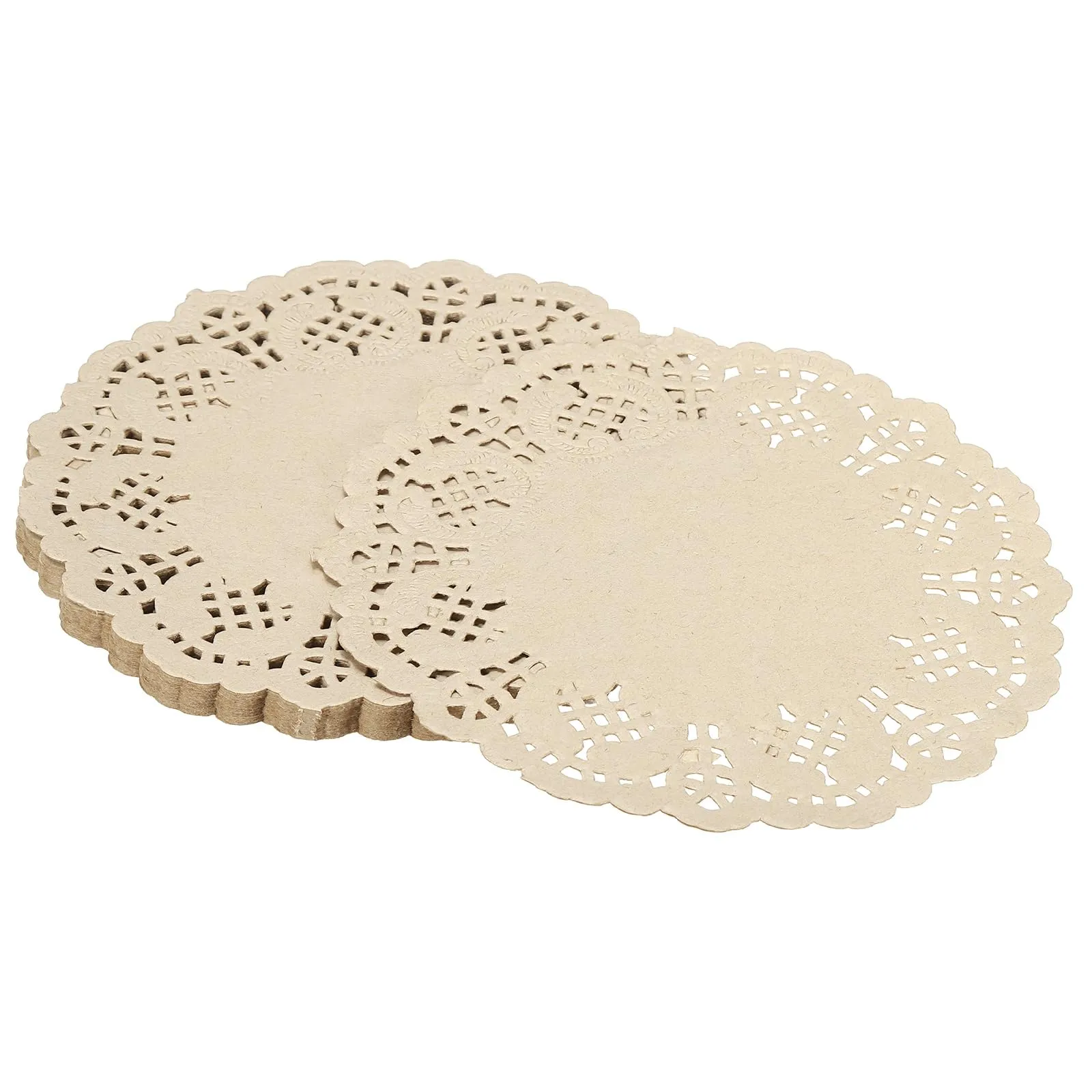YELARXI Centrini di carta usa e getta rotondi, 14 cm, Kraft (confezione da 50) - immagine 1