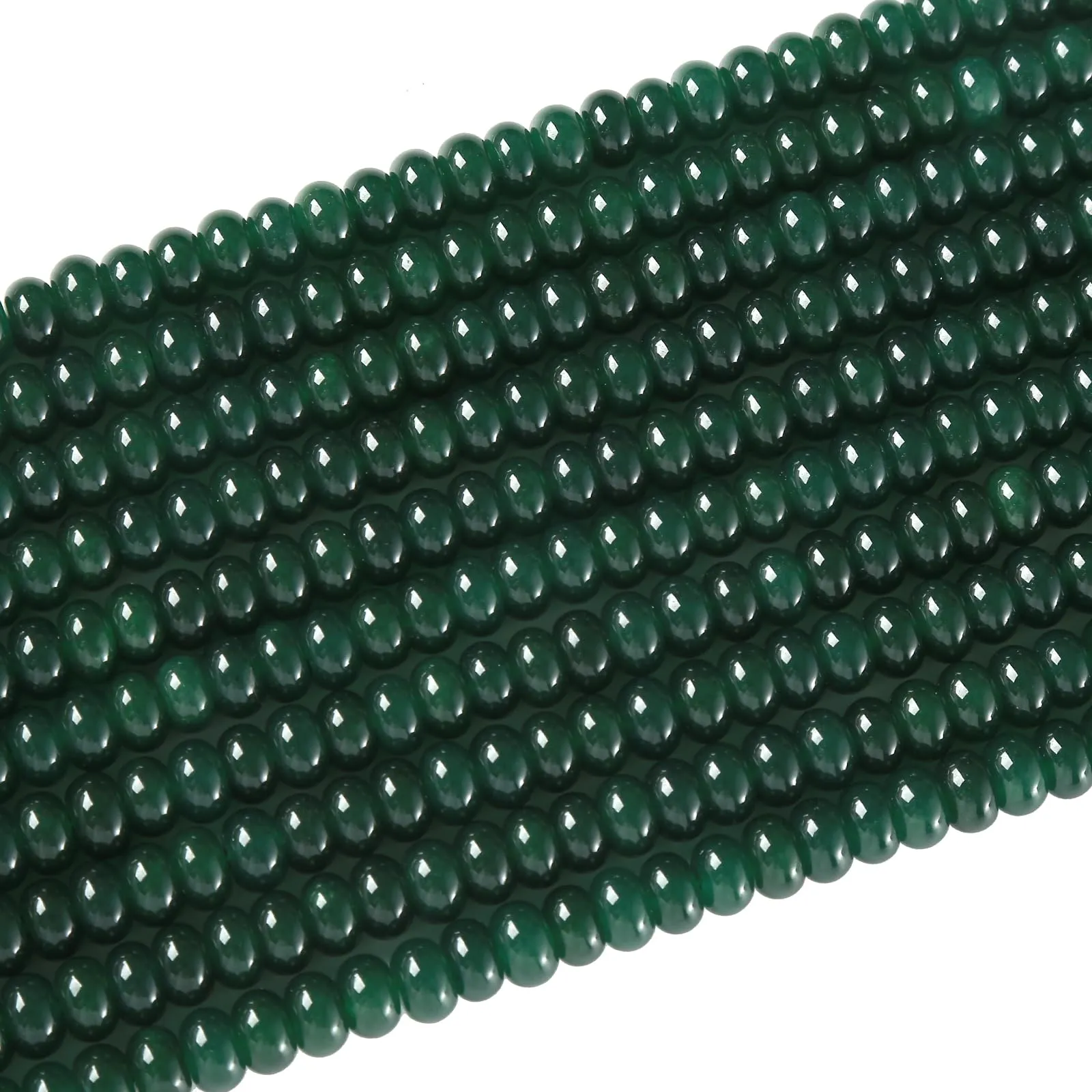 ZXYMLZI 76 Perline Distanziatrici in Giada Naturale Verde Scuro, 5 x 8 mm - immagine 4