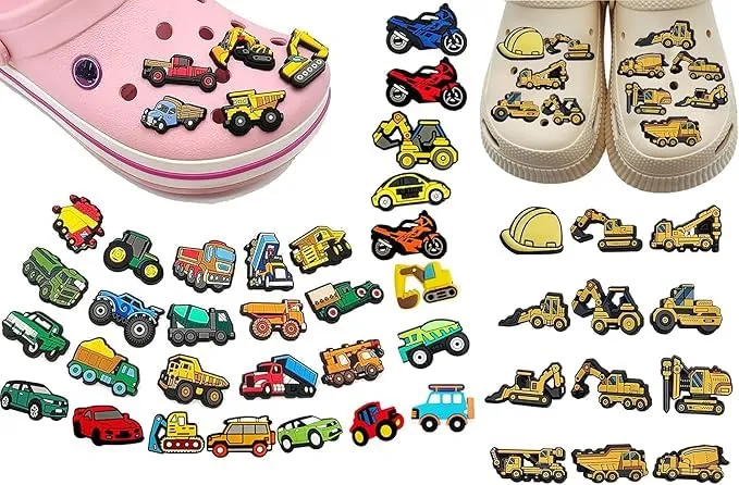 Ruiaqer Ciondoli per Scarpe in PVC per Bambini, Set da 34 Pezzi a Forma di Escavatore, Taglia M - immagine 8