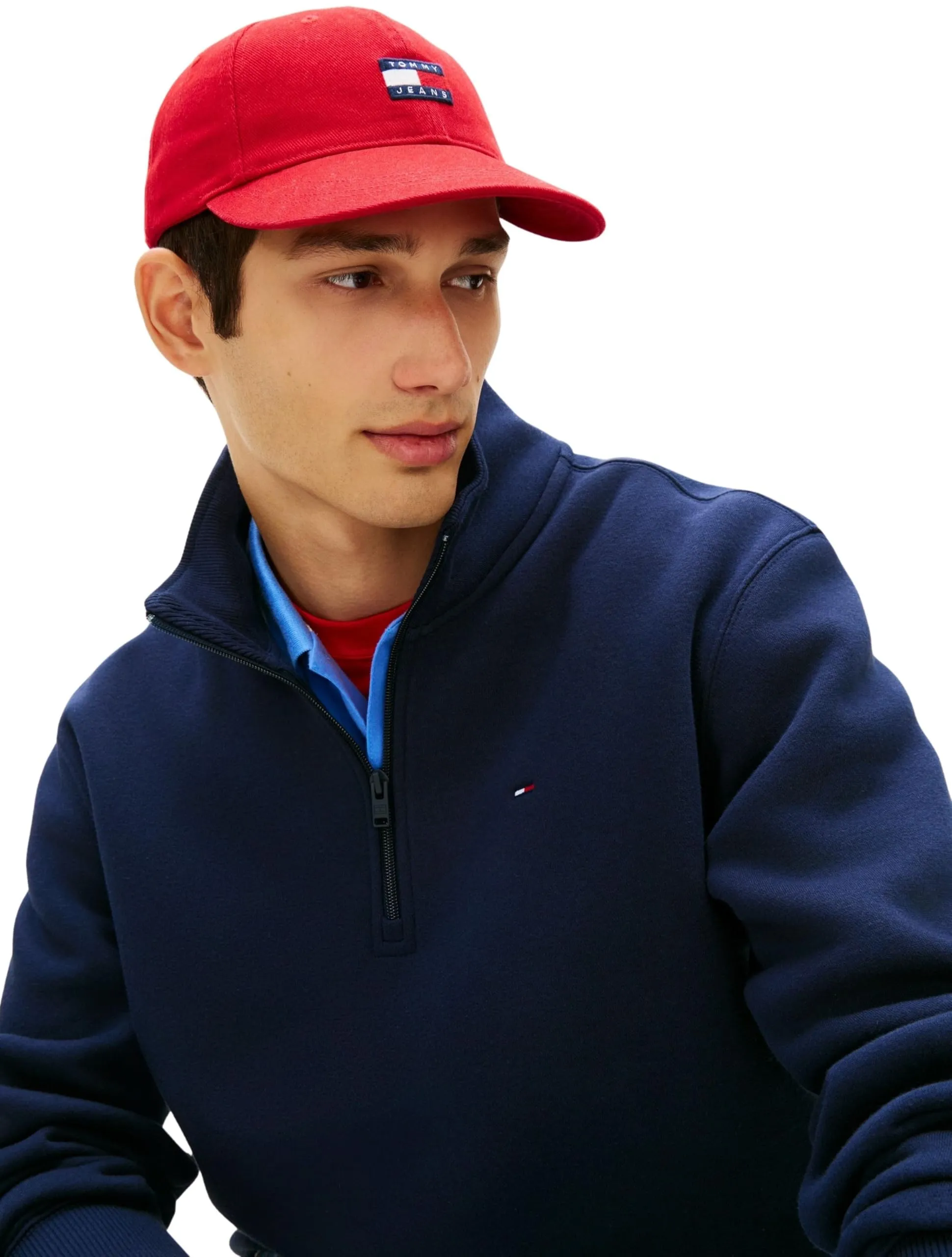 Tommy Jeans Felpa con Cerniera Fleece Collo a Lupetto, Blu Dark Night Navy, XXL - immagine 4
