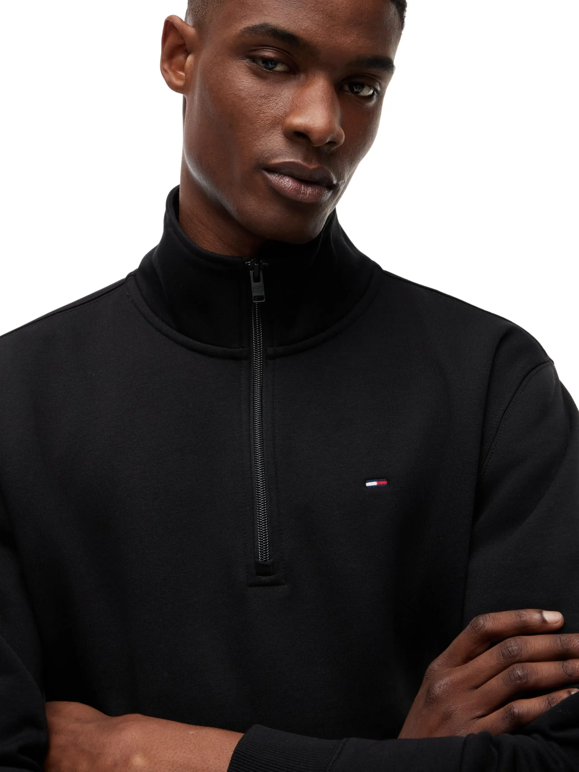 Tommy Jeans Uomo Felpa con Cerniera Fleece con Collo a Lupetto, Nero, XS - immagine 4