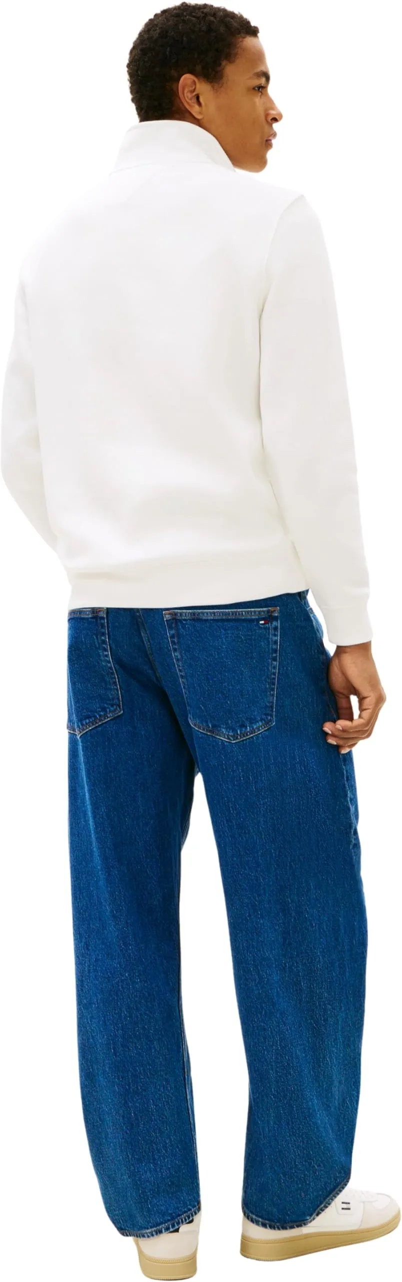 Tommy Jeans Felpa con Cerniera Fleece con Collo a Lupetto, Bianco (Ecru), XXL - immagine 3