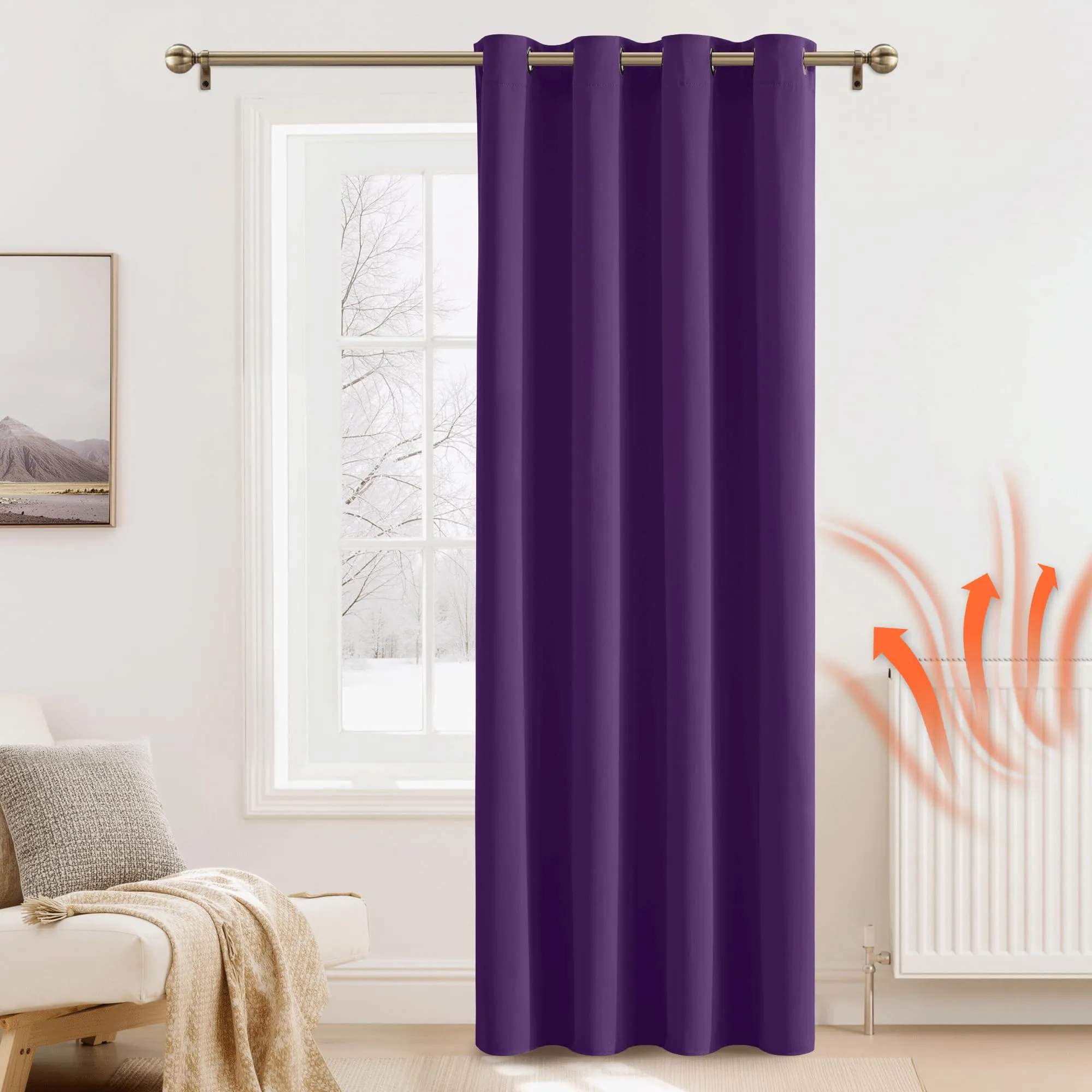 PONY DANCE Tenda Oscurante Termica da Interno, Viola, 140 x 240 cm, 1 Pannello - immagine 2