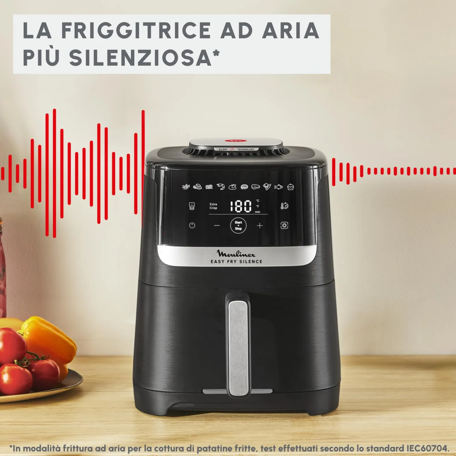 Moulinex Easy Fry Silence Friggitrice ad Aria 5L, Nera, EZ5528 - immagine 2