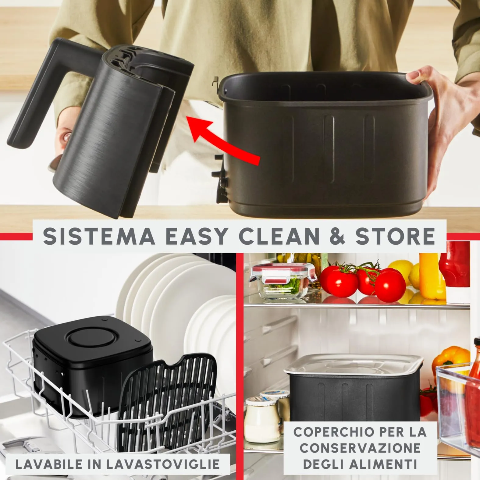 Moulinex Easy Fry Silence Friggitrice ad Aria 5L, Nera, EZ5528 - immagine 3