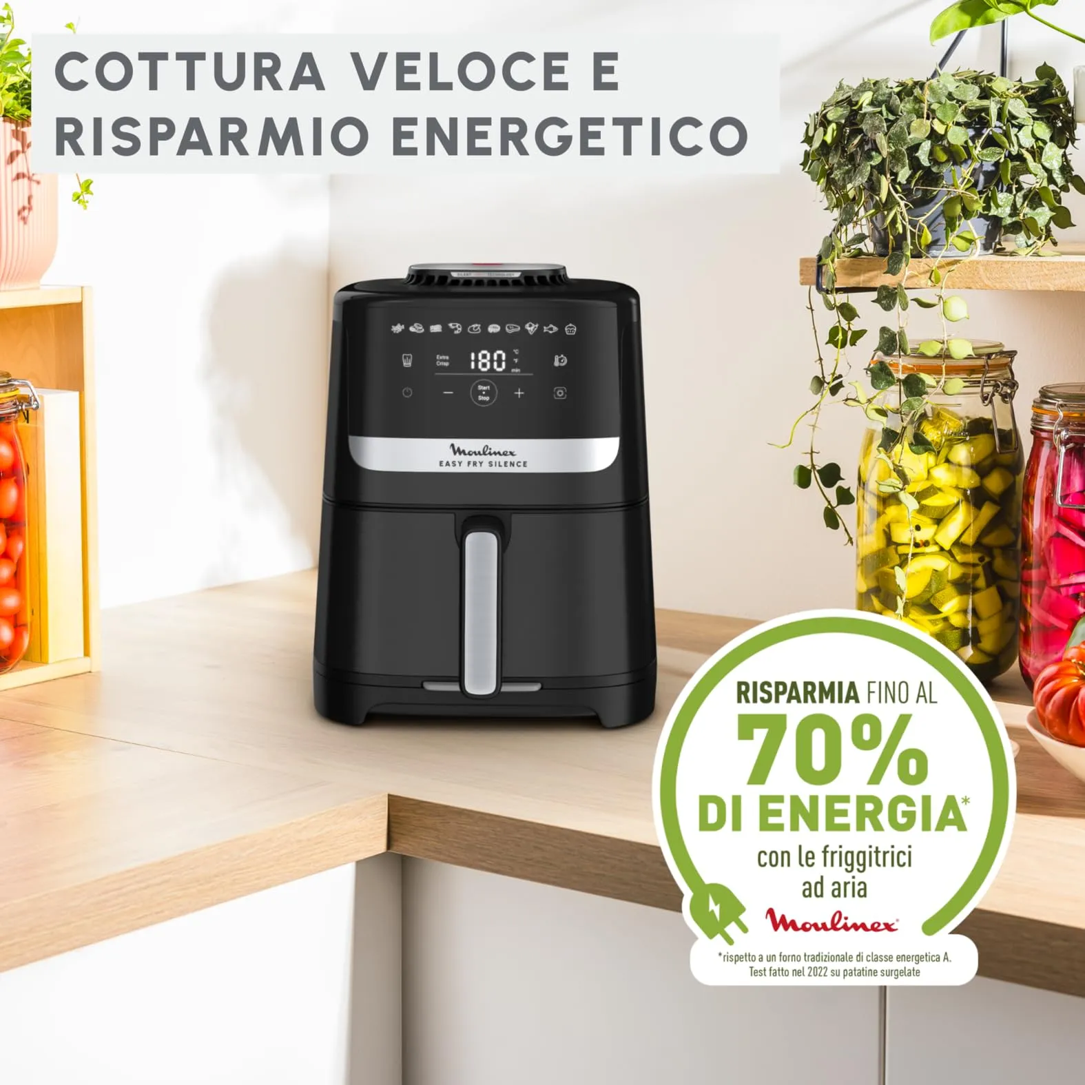 Moulinex Easy Fry Silence Friggitrice ad Aria 5L, Nera, EZ5528 - immagine 5
