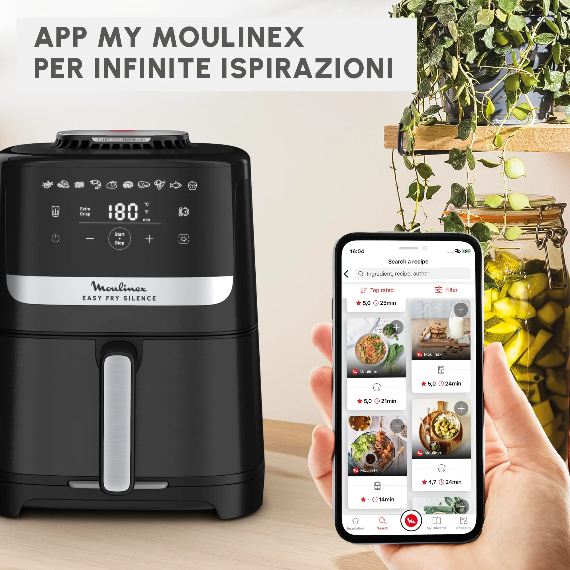 Moulinex Easy Fry Silence Friggitrice ad Aria 5L, Nera, EZ5528 - immagine 7