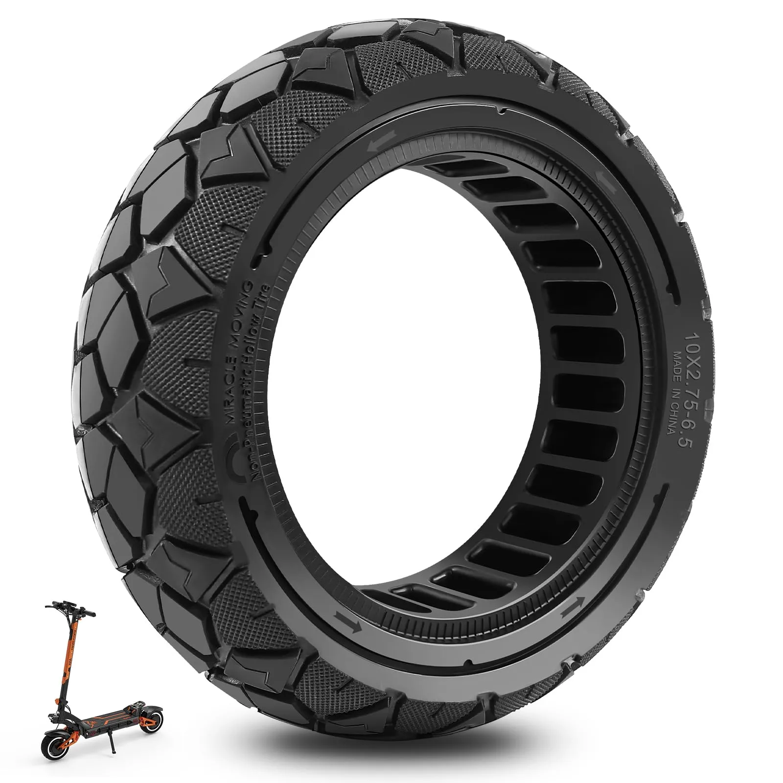 VOLOHAS 10x2.75-6.5 10x2.70-6.5 Solid Tire for Hitway H5/HB24, Hiboy Max3, Speedway 5, KuKirin G3/G2 Master Electric Scooter, 10 Inch (1 Piece) - immagine 1