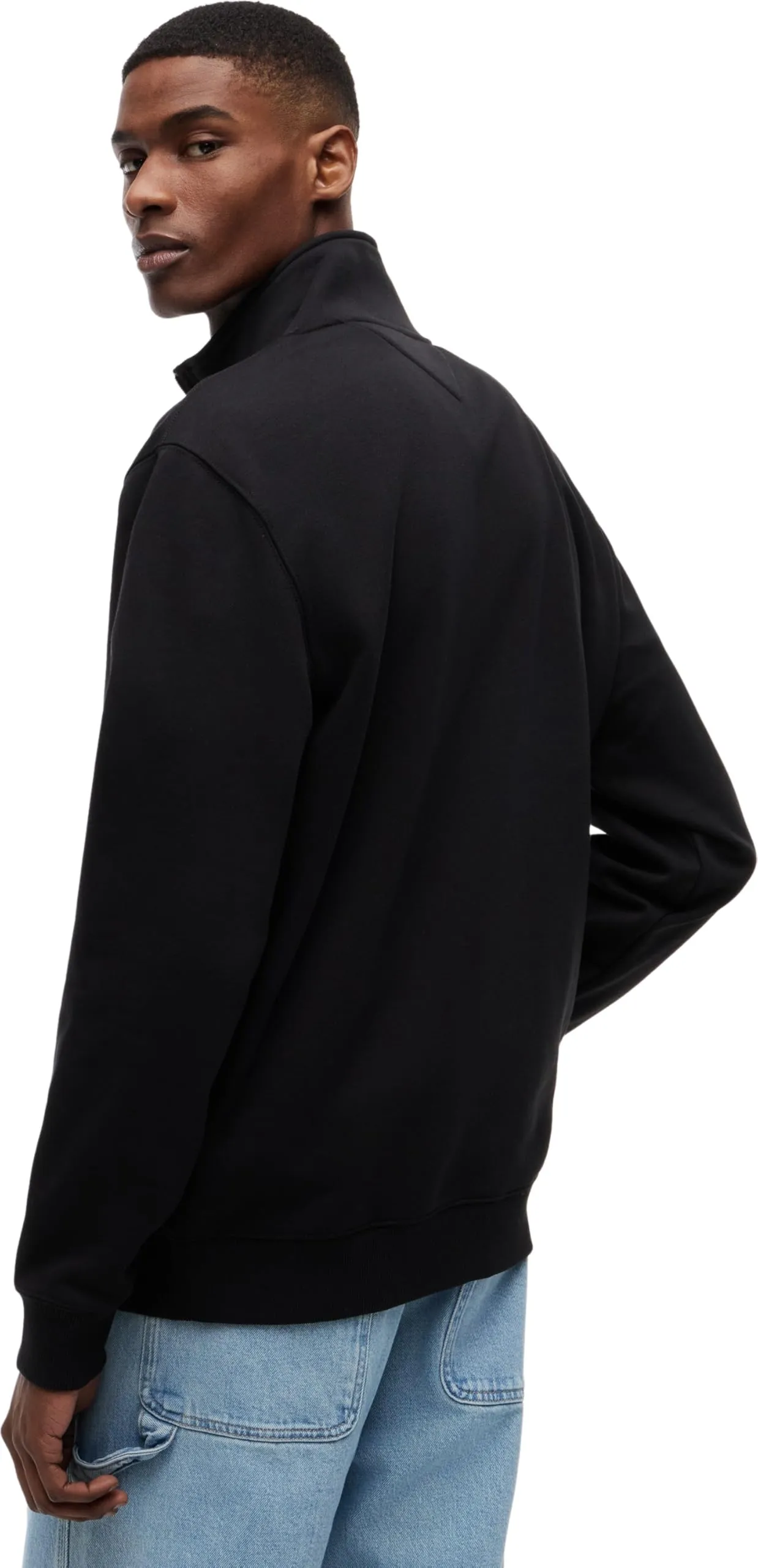 Tommy Jeans Uomo Felpa con Cerniera Fleece con Collo a Lupetto, Nero, M - immagine 3