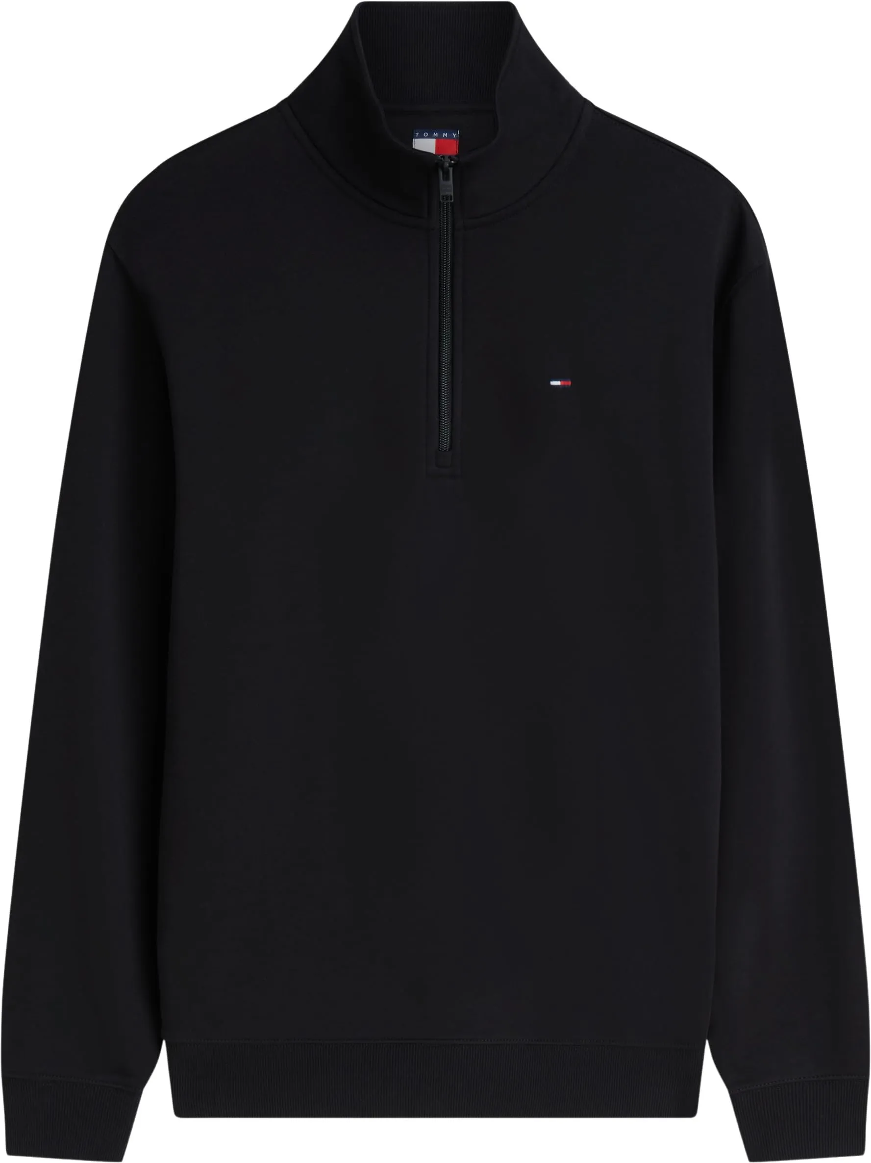 Tommy Jeans Uomo Felpa con Cerniera Fleece con Collo a Lupetto, Nero, M - immagine 6