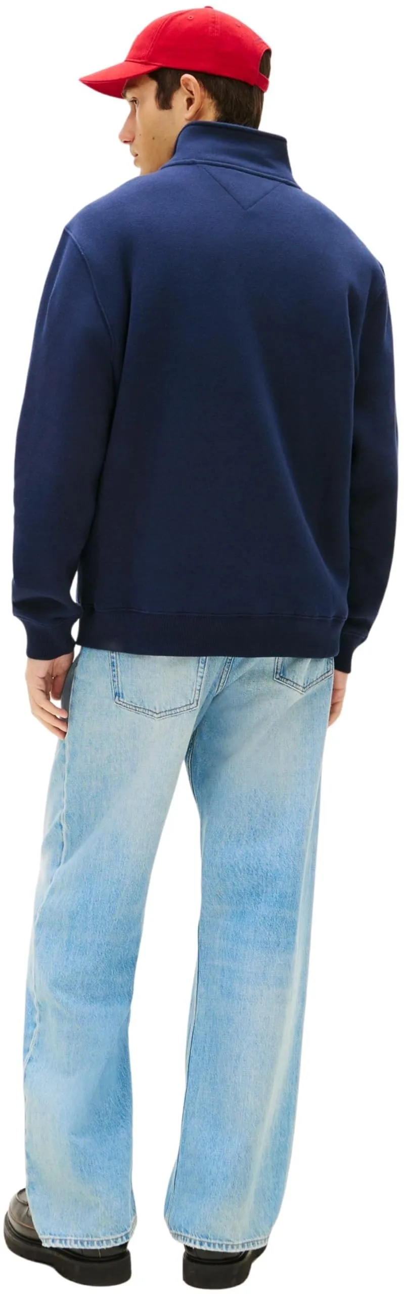 Tommy Jeans Felpa con Cerniera Fleece con Collo a Lupetto, Dark Night Navy, XL - immagine 2
