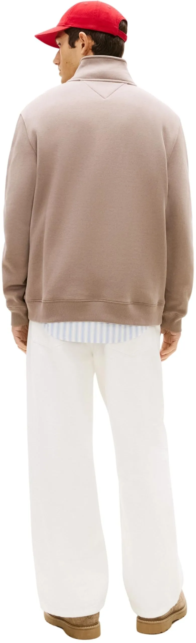 Tommy Jeans Felpa con Cerniera Fleece con Collo a Lupetto, Beige (Ivy Mink), XS - immagine 2