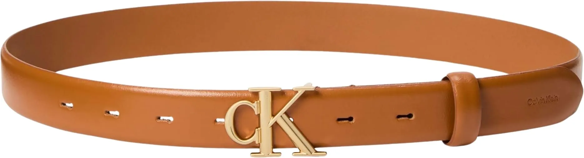 Calvin Klein CK Logo Leather Belt, Brown (Argan Oil/Antique Light Gold), 3.5 cm, 115 cm - immagine 4