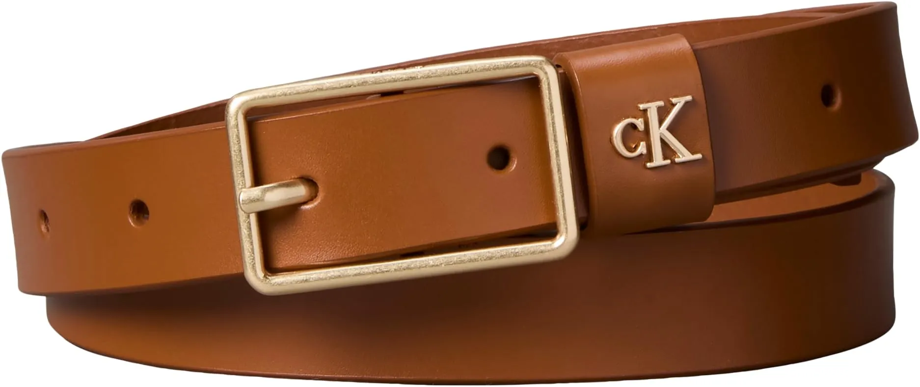 Calvin Klein Donna Cintura Square Buckle Loop 2,5 cm, Marrone (Argan Oil/Antique Light Gold), 130 cm - immagine 4