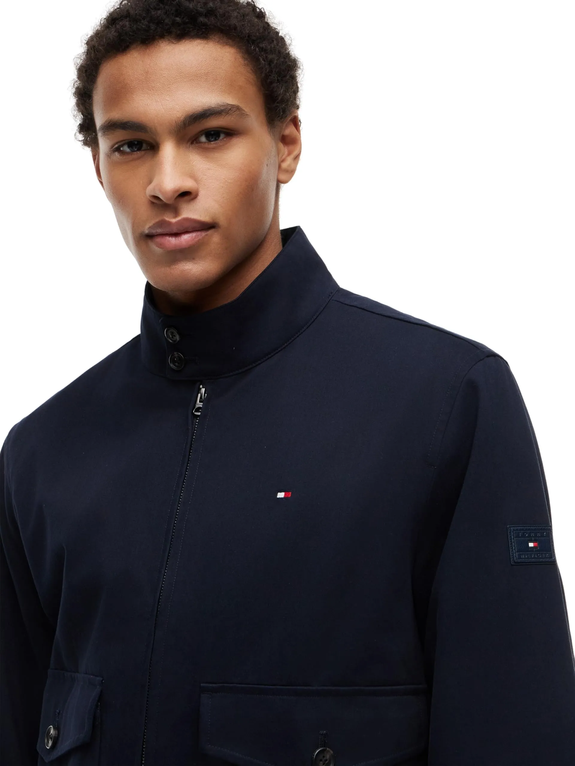 Tommy Hilfiger Uomo Giacca Harrington in Cotone, Blu (Desert Sky), XXL - immagine 3