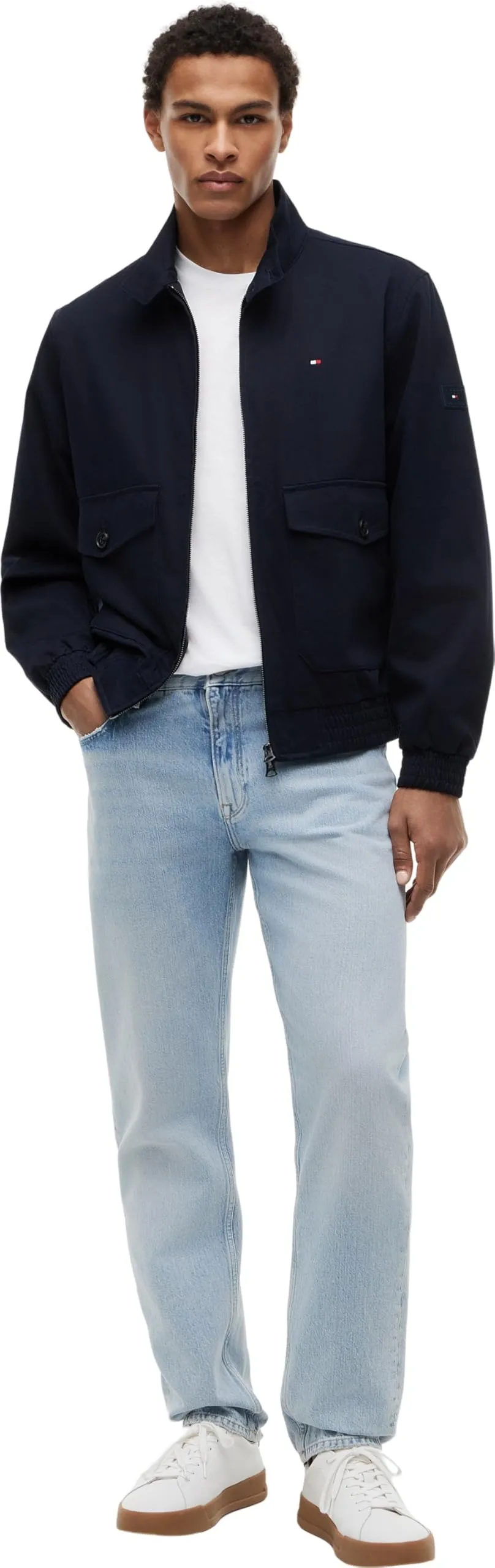 Tommy Hilfiger Uomo Giacca Harrington in Cotone, Blu (Desert Sky), XXL - immagine 4
