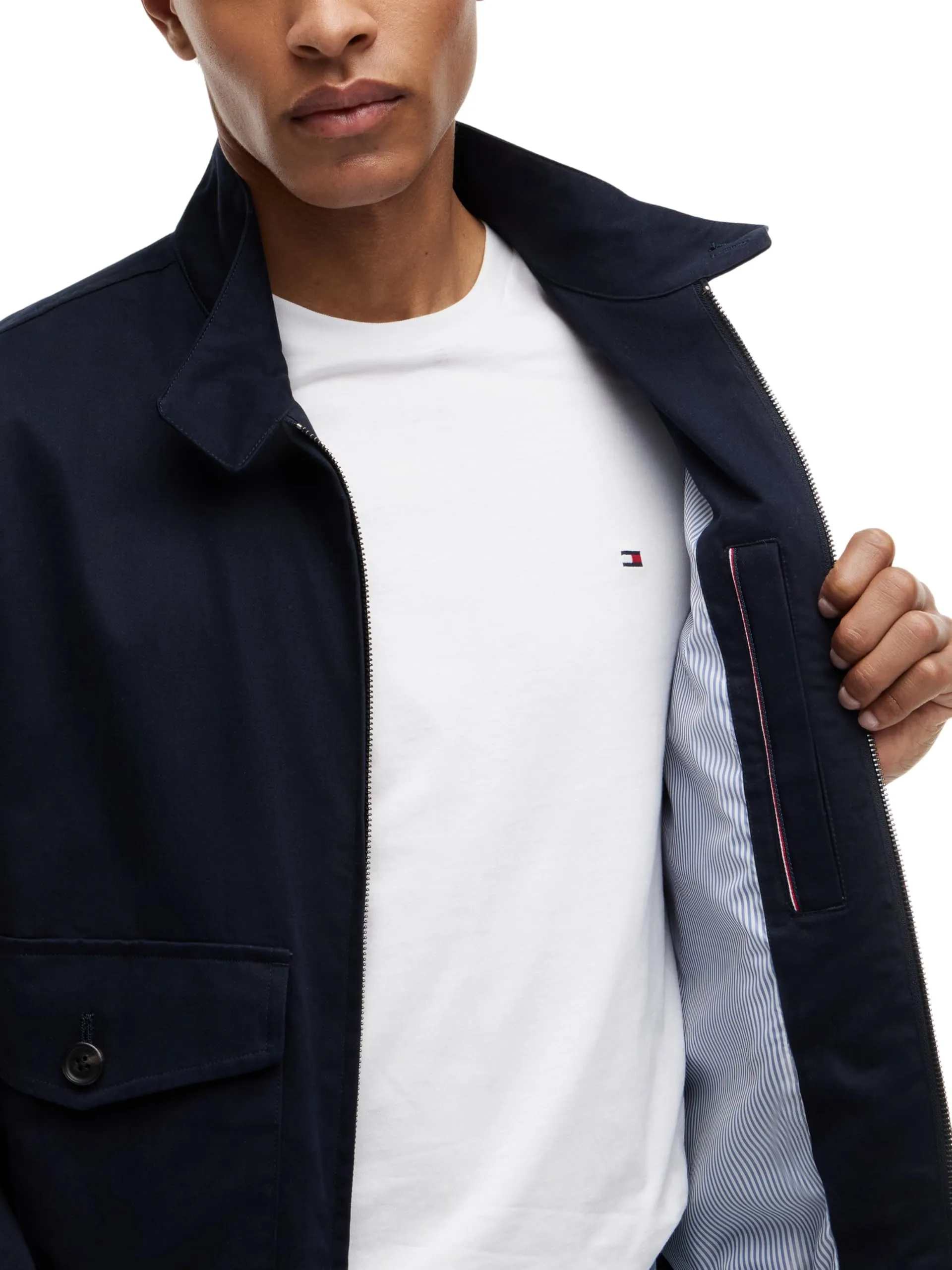 Tommy Hilfiger Uomo Giacca Harrington in Cotone, Blu (Desert Sky), XXL - immagine 5