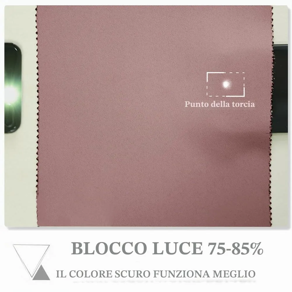 PONY DANCE Tenda Oscurante Termica per Camera da Letto con Anelli, 200x210 cm, Rosa Selvatica - immagine 3