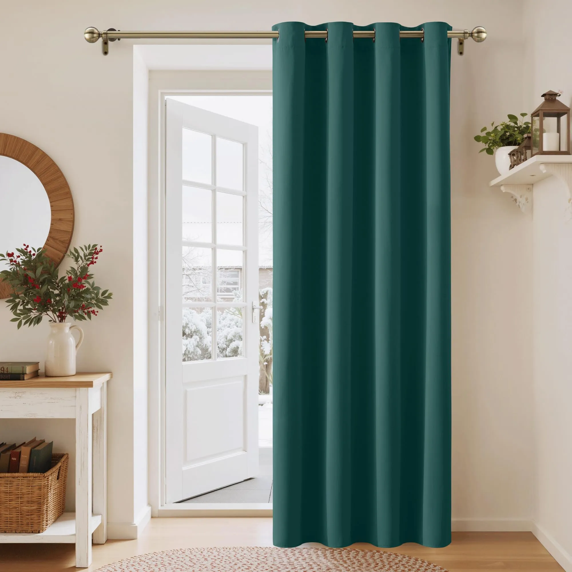 Pony Dance Tende Oscuranti Termiche Isolanti, 140x240 cm, 1 Pannello, Verde Scuro - immagine 4