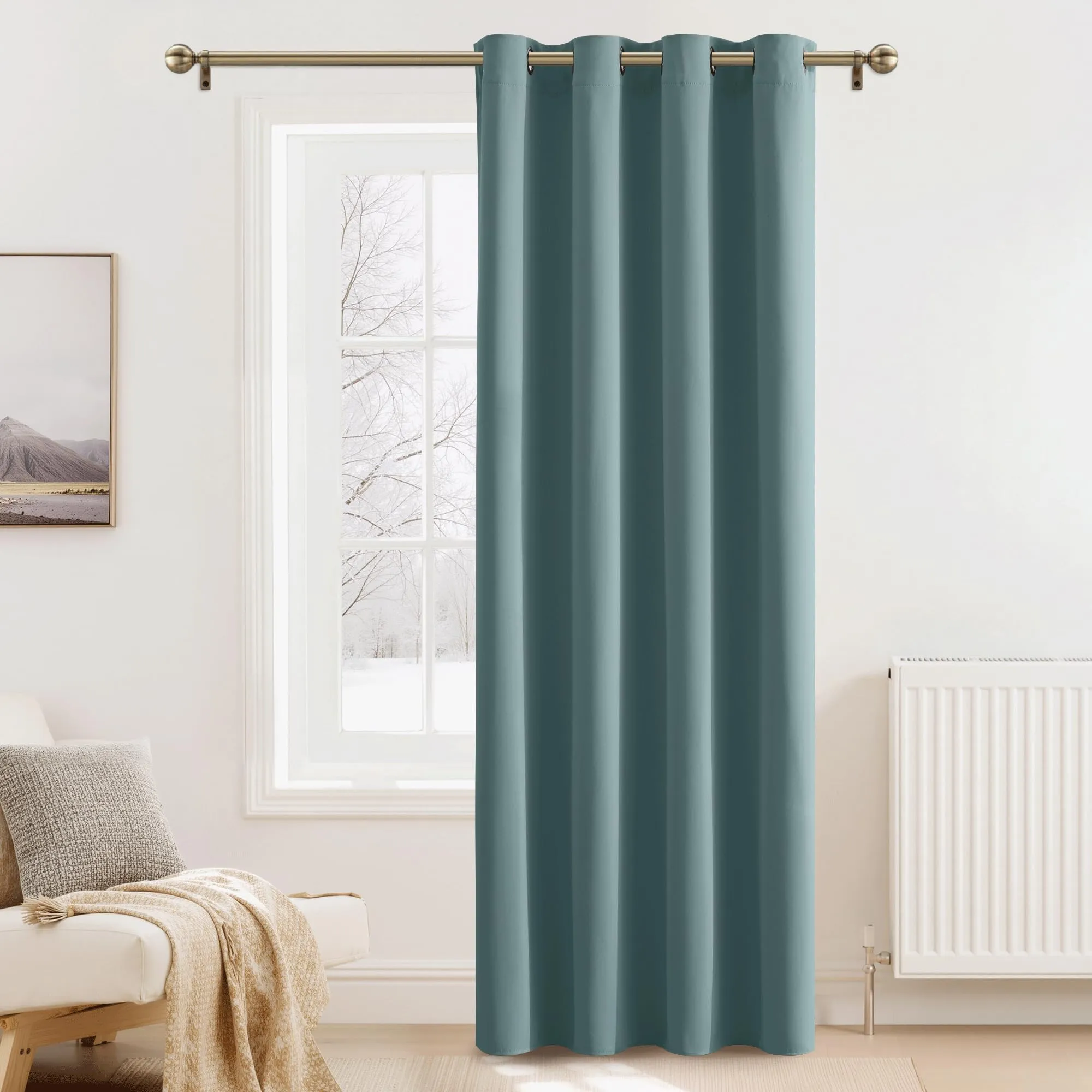 PONY DANCE Tenda Oscurante Termica Isolante da Interno, Blu Artico, 140 x 240 cm (1 Pannello) - immagine 1