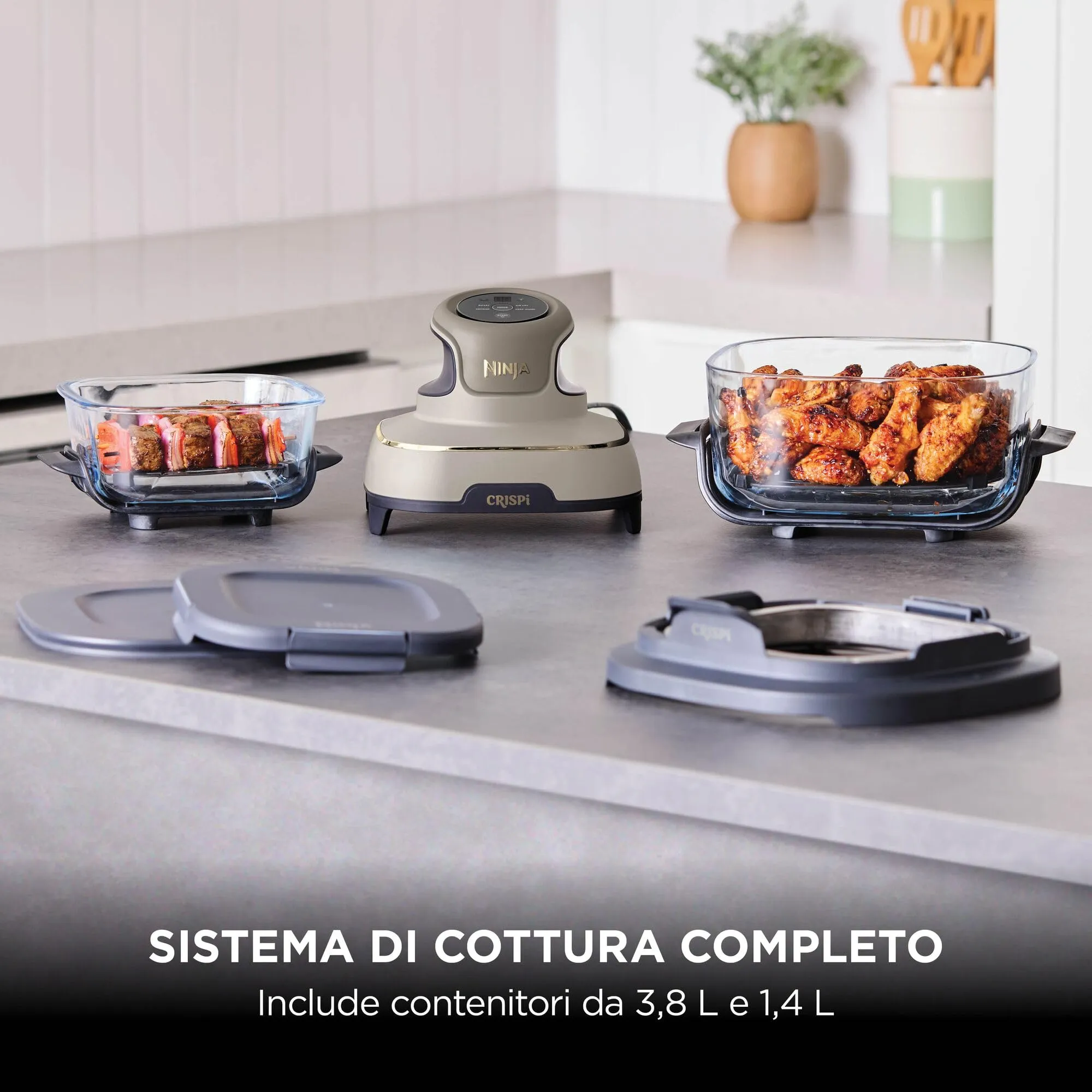 Ninja CRISPi Friggitrice ad Aria Portatile 3,8L Pietra Oro - immagine 4