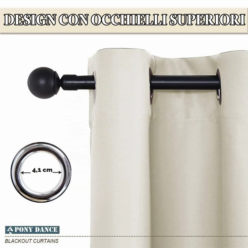 PONY DANCE Tenda Oscurante Termica Isolante 140x200 cm, Beige Chiaro - immagine 7