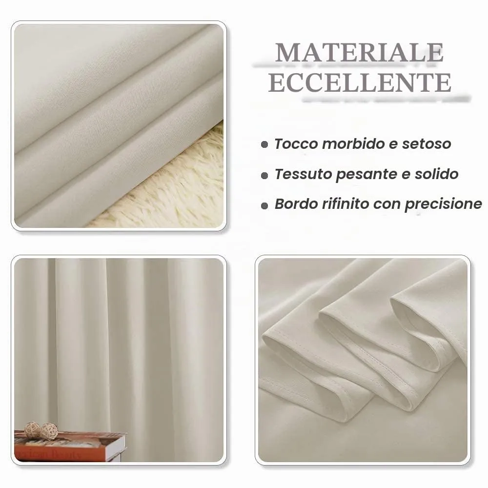 PONY DANCE Tenda Oscurante Termica Isolante 140x200 cm, Beige Chiaro - immagine 8
