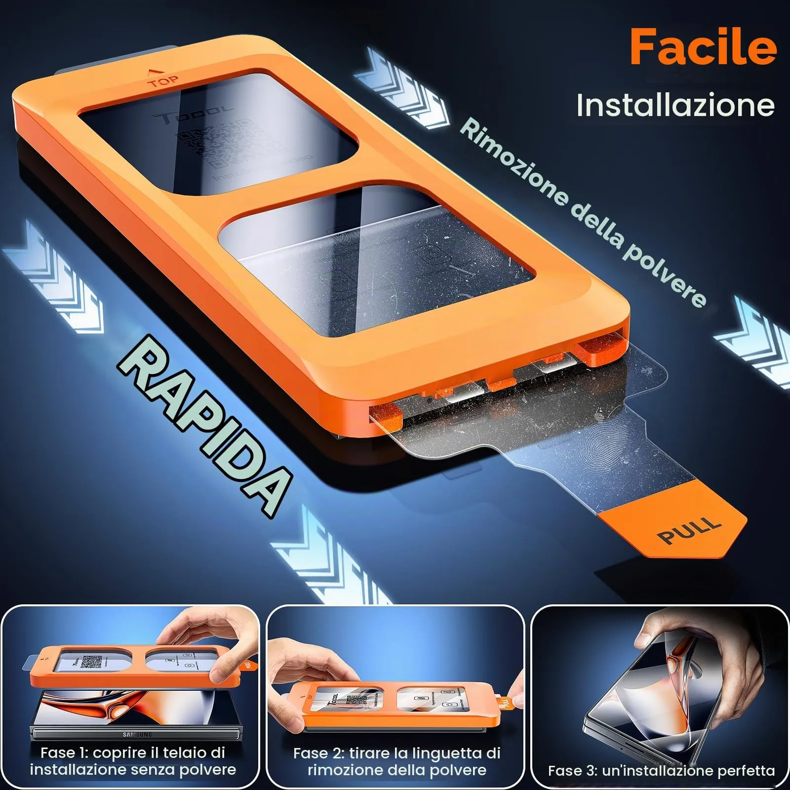 TOCOL Pellicola Protettiva in Vetro Temperato 9H per Samsung Galaxy Z Fold 7, Trasparente, 2 Pezzi - immagine 2