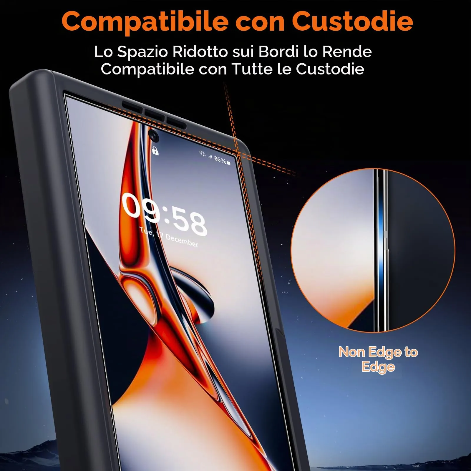 TOCOL Pellicola Protettiva in Vetro Temperato 9H per Samsung Galaxy Z Fold 7, Trasparente, 2 Pezzi - immagine 3