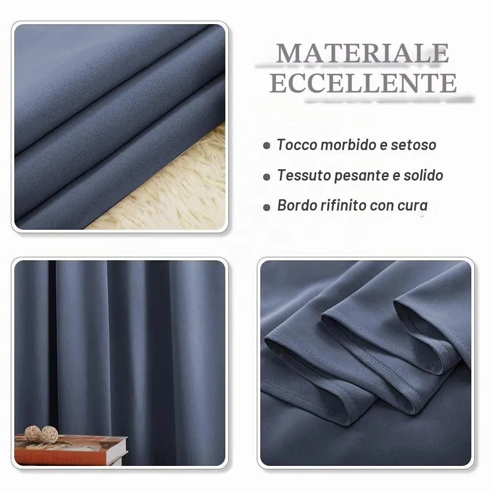 PONY DANCE Tenda Oscurante Termica Isolante da Interno, Blu Foschia, 140 x 240 cm (1 Pannello) - immagine 8